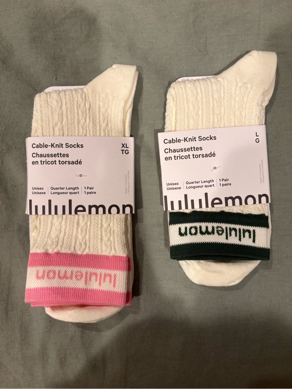lululemon Cable-Knit Quarter Socks Bundle!